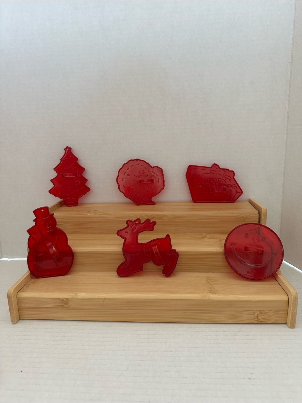 1940s-50s 6 Red Holiday Cookie Cutter Set by HTM Made in USA #9